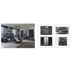 Спальный гарнитур Stil Mebel Merlin AL-01, серый