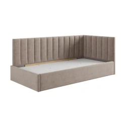 Односпальная кровать Art_tek_yataq(120) 84, ламинат/ткань, коричневая, 85x120x200 см