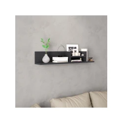 Divar rəfi Art Mebel 97, laminat, 16х90х15 sm, boz