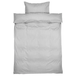 Yataq dəsti JYSK Nell, yorğan üzü 140x200, yastıq üzü 50x70, birnəfərlik, satin, Boz