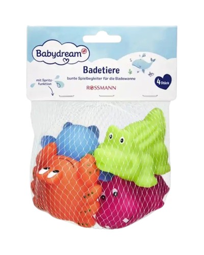Çimmə üçün oyuncaqlar dəsti Babydream Badetiere, 4 əd