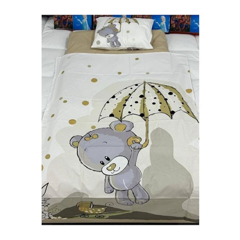 Комплект детского постельного белья Annaberry PH-100024 Медведь, пододеяльник 110x140, простыня 120x60x10, наволочка 40x60, бязь, хлопок, бежевый Комплект детского постельного белья Annaberry PH-100024 Медведь, пододеяльник 110x140, простыня 120x60x10, наволочка 40x60, бязь, хлопок, бежевый
