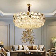 Asma çılçıraq 9568-800, qızılı, dairəvi, kristallı - 9568-800 GOLD