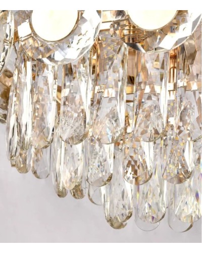 Asma çılçıraq 9568-800, qızılı, dairəvi, kristallı - 9568-800 GOLD
