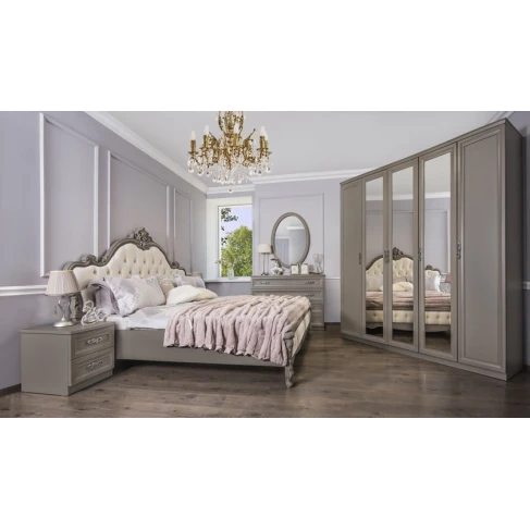 Набор мебели для спальни Era Mebel Mişel, серый (шкаф 227.5x59x224.5 см, кровать 209x210x154 см, прикроватная тумба 47x50x49.5 см, комод 122x50x89 см, зеркало 70x100 см) Набор мебели для спальни Era Mebel Mişel, серый (шкаф 227.5x59x224.5 см, кровать 209x210x154 см, прикроватная тумба 47x50x49.5 см, комод 122x50x89 см, зеркало 70x100 см)