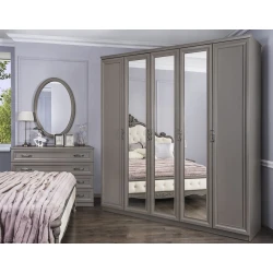 Набор мебели для спальни Era Mebel Mişel, серый (шкаф 227.5x59x224.5 см, кровать 209x210x154 см, прикроватная тумба 47x50x49.5 см, комод 122x50x89 см, зеркало 70x100 см) Набор мебели для спальни Era Mebel Mişel, серый (шкаф 227.5x59x224.5 см, кровать 209x210x154 см, прикроватная тумба 47x50x49.5 см, комод 122x50x89 см, зеркало 70x100 см)