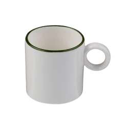 Чашка для кофе ID-Fine Modest Green Alzar, фарфор, зеленая/белая, 80 мл