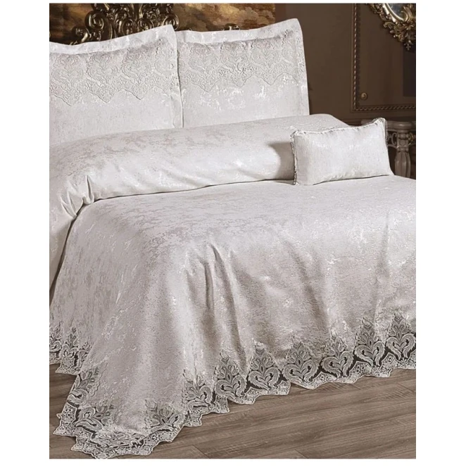 Комплект постельного белья MiraNova SF-815, двуспальный, серый, пододеяльник 240х260 см, простыня 260х260 см, наволочки 5 шт Комплект постельного белья MiraNova SF-815, двуспальный, серый, пододеяльник 240х260 см, простыня 260х260 см, наволочки 5 шт