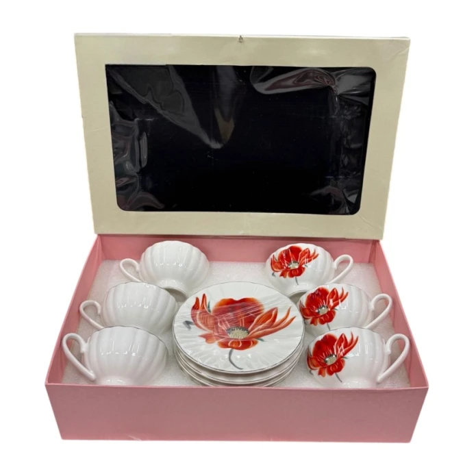 Набор чашек с блюдцами Sahara 00004402, разноцветный, 12 шт Набор чашек с блюдцами Sahara 00004402, разноцветный, 12 шт