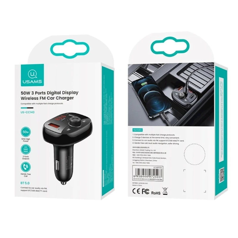 Avtomobil üçün FM transmitter USAMS US-CC143 Avtomobil üçün FM transmitter USAMS US-CC143
