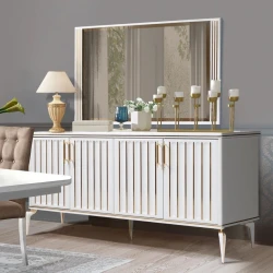 Комод İstanbul, производство Беларусь, 1850x460x810 мм, зеркало 1350x22 мм, белый Комод İstanbul, производство Беларусь, 1850x460x810 мм, зеркало 1350x22 мм, белый