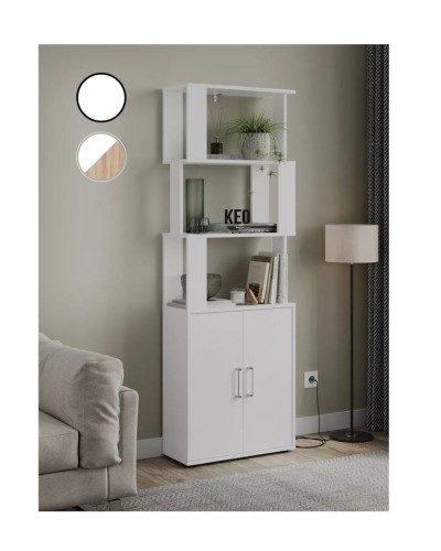 Stellaj 3563_L-M 2StellajKEOHIGHWh, 60x25,3x176,1 sm, LDSP, ağ