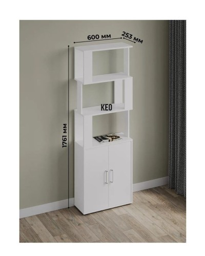 Stellaj 3563_L-M 2StellajKEOHIGHWh, 60x25,3x176,1 sm, LDSP, ağ