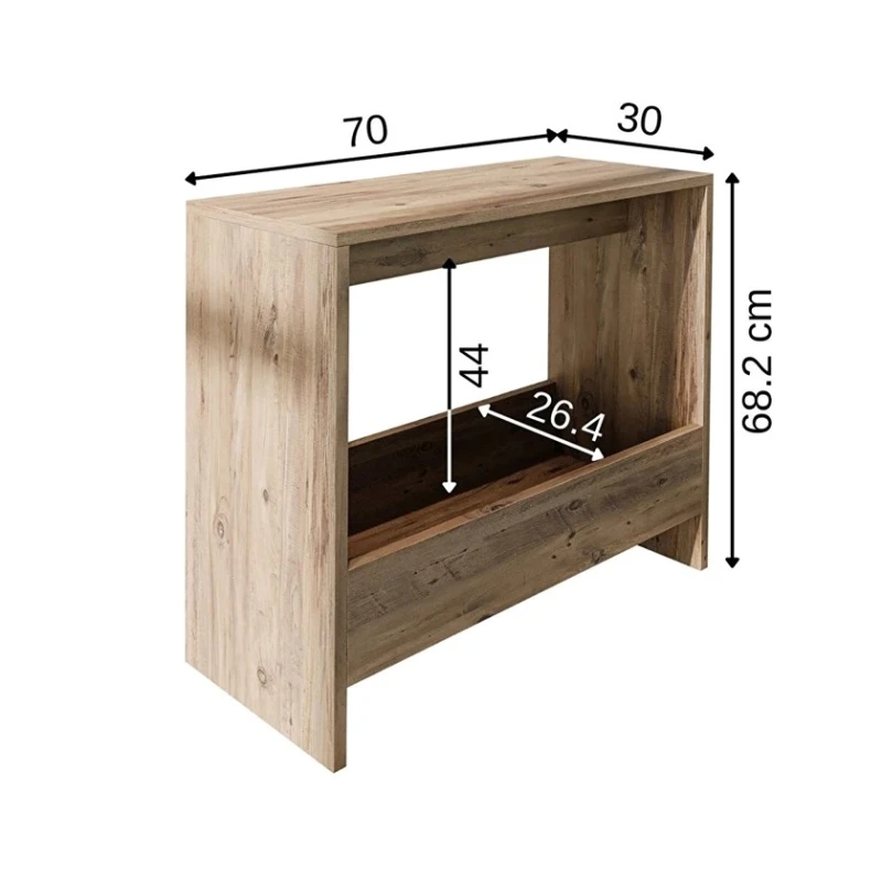 Журнальный стол Art-111, 30x70x70 см, ламинат, коричневый