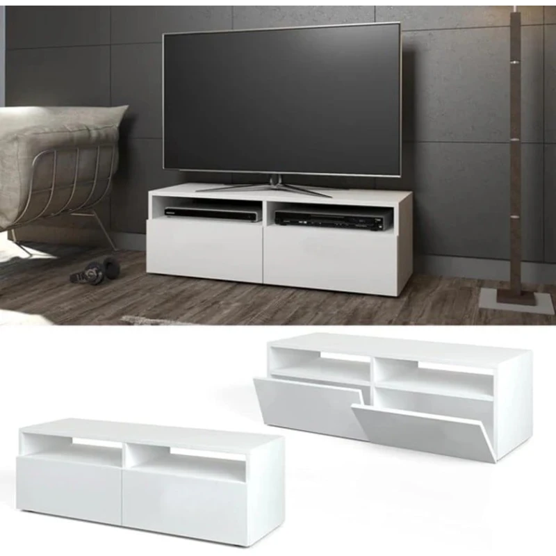 Тумба под ТВ Ev Plus Diego, ЛДСП, белая, 100х35х45 см Тумба под ТВ Ev Plus Diego, ЛДСП, белая, 100х35х45 см