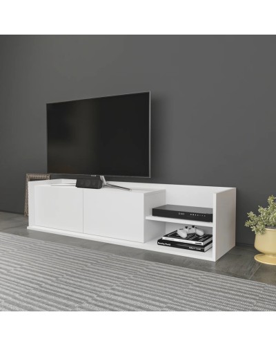 TV üçün tumba Ev Plus, LDSP, ağ, 160x36x35 sm