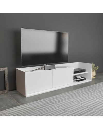 TV üçün tumba Ev Plus, LDSP, ağ, 160x36x35 sm