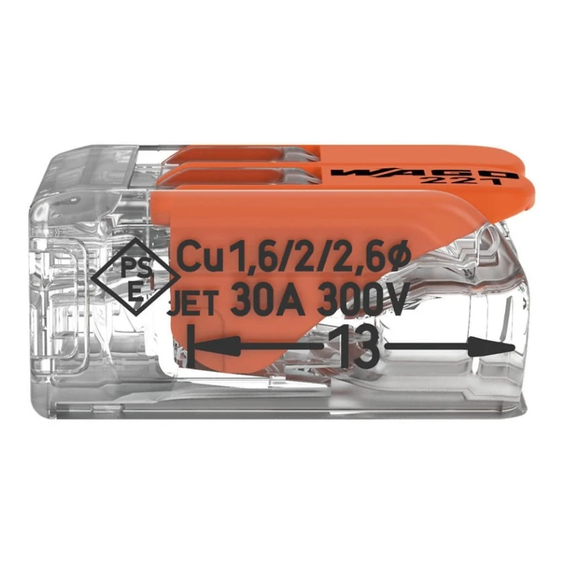 Клемма WAGO 221-612, прозрачная, 2x6 мм