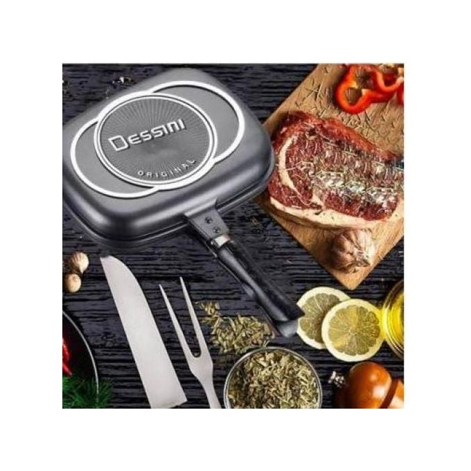 Сковорода двухсторонняя Dessini DP-36001RAX, алюминий, черный Сковорода двухсторонняя Dessini DP-36001RAX, алюминий, черный