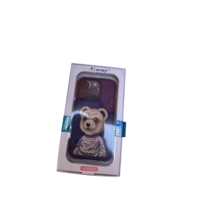 Telefon üçün çexol Nimmy Apple iPhone 14 Pro, termopoliuretan, göy Teddy