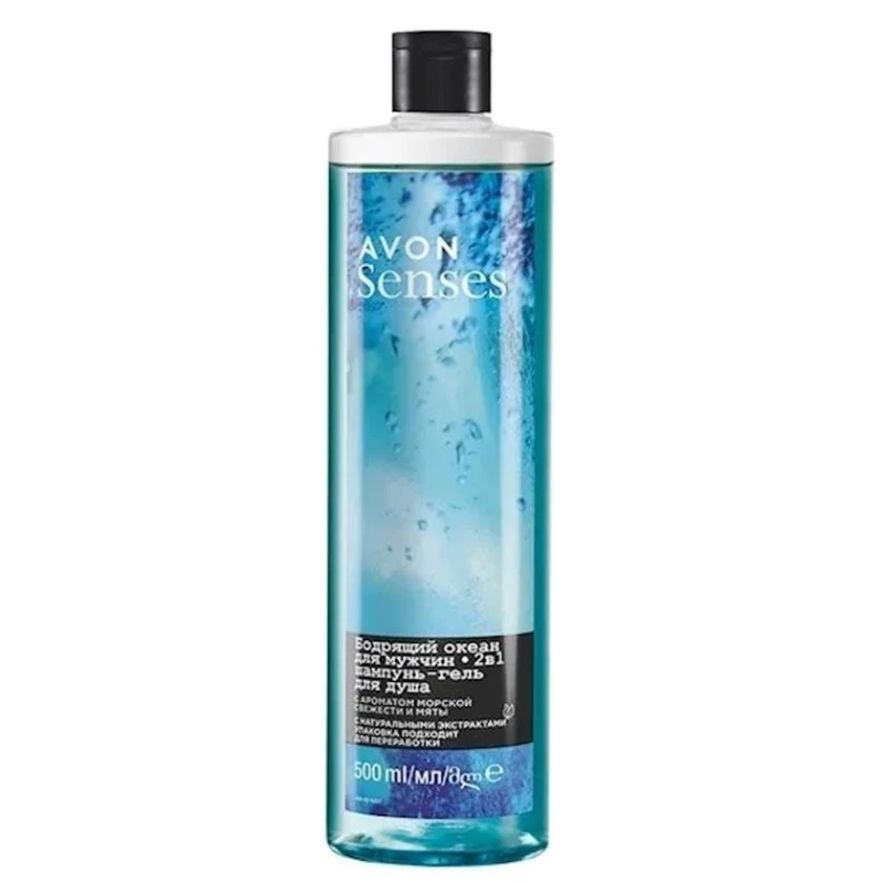 Шампунь-гель для душа Avon Senses Бодрящий океан 500 мл Шампунь-гель для душа Avon Senses Бодрящий океан 500 мл