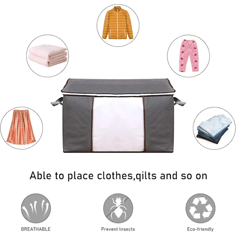 Органайзер B08NV7Q1PY, ткань, серый, 60x40x22 см