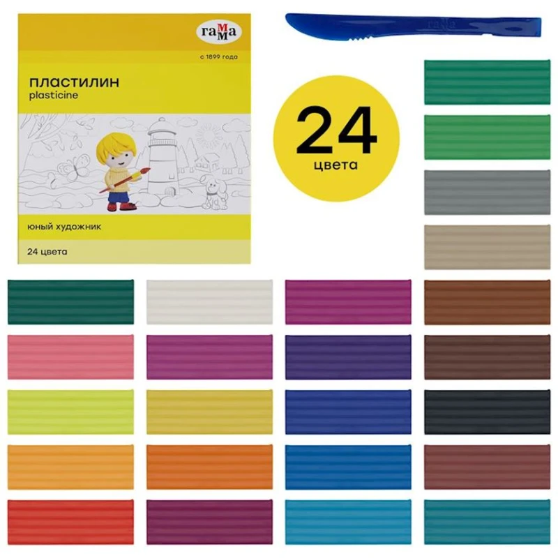 Пластилин Гамма, 24 цвета Пластилин Гамма, 24 цвета