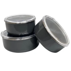 Набор контейнеров Emaye SHA-00004774, эмаль, серый, 16/18/20 см