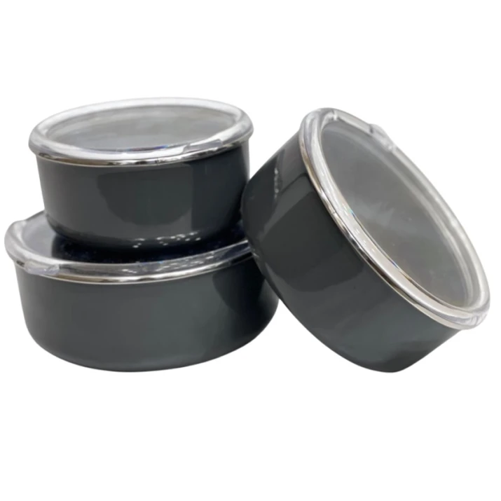 Konteyner dəsti Emaye SHA-00004774, mina, boz, 16/18/20 sm Konteyner dəsti Emaye SHA-00004774, mina, boz, 16/18/20 sm