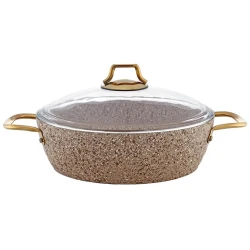 Сотейник Shosman 4864, гранит, с крышкой, 28 см, кремовая Сотейник Shosman 4864, гранит, с крышкой, 28 см, кремовая