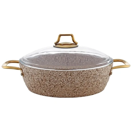 Сотейник Shosman 4864, гранит, с крышкой, 28 см, кремовая Сотейник Shosman 4864, гранит, с крышкой, 28 см, кремовая