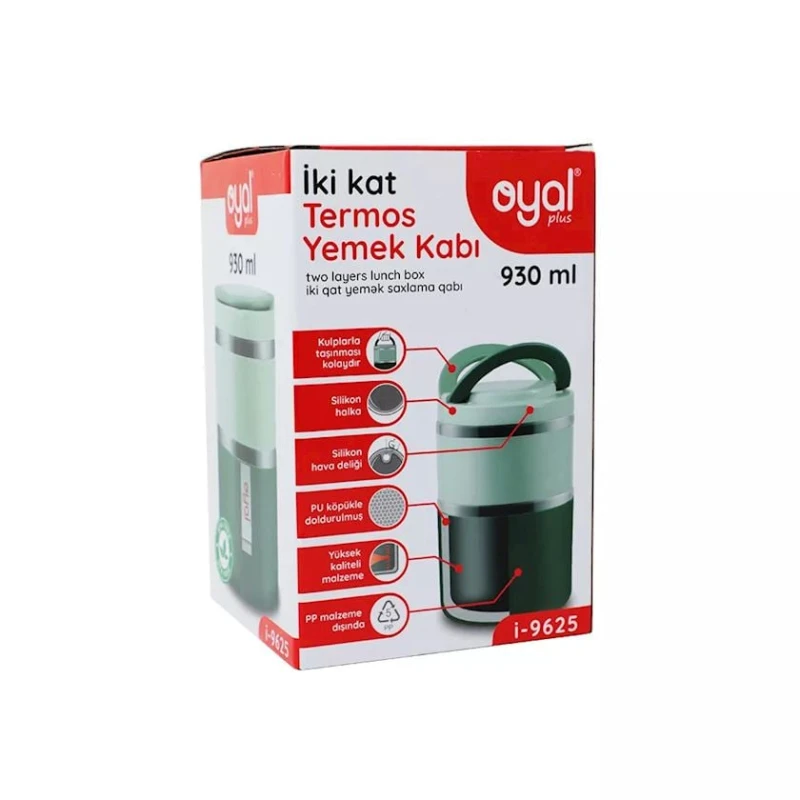 Термос для еды Oyal Plus i-9625, 930 мл, зеленый Термос для еды Oyal Plus i-9625, 930 мл, зеленый