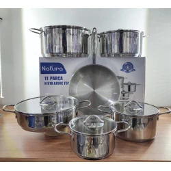 Набор кастрюль Natura 002, серебристый, 11 предметов