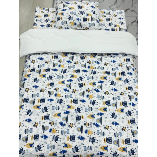 Комплект детского постельного белья MiraNova SF-582, сатин, белый, пододеяльник 100x150 см, простыня 110x160 см, наволочка 35х45 см Комплект детского постельного белья MiraNova SF-582, сатин, белый, пододеяльник 100x150 см, простыня 110x160 см, наволочка 35х45 см