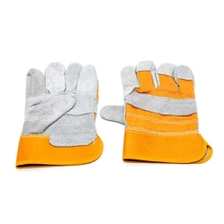 İş əlcəyi TM.00991, dana dəri, boz/sarı