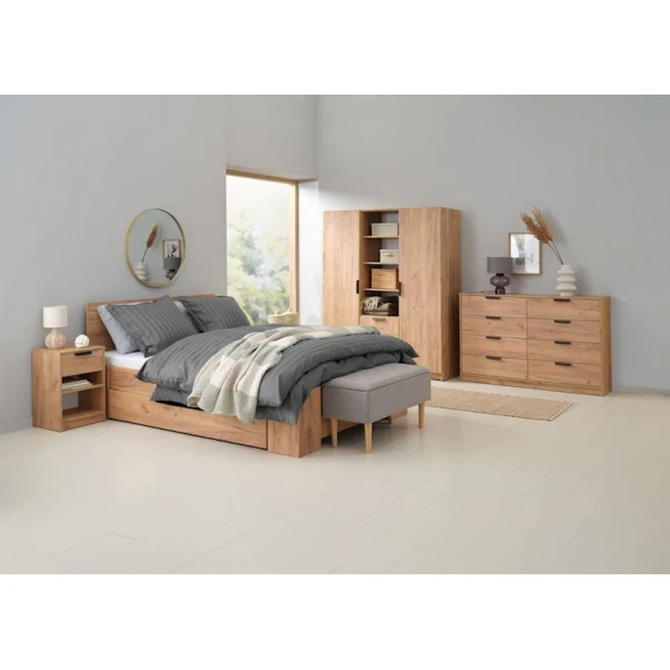 Прикроватная тумбочка JYSK Jenslev, 33x41x57 см, коричневая Прикроватная тумбочка JYSK Jenslev, 33x41x57 см, коричневая