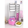 Шкаф для игрушек Pratico I39043, белый/розовый, 30x69.5x109 см Шкаф для игрушек Pratico I39043, белый/розовый, 30x69.5x109 см