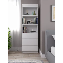 Книжный шкаф Letta,180x35.4x60.4 см,ЛДСП,белый Книжный шкаф Letta,180x35.4x60.4 см,ЛДСП,белый