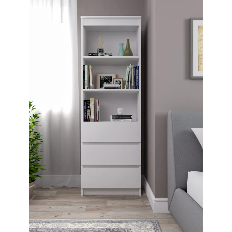 Книжный шкаф Letta,180x35.4x60.4 см,ЛДСП,белый