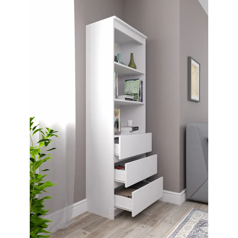 Книжный шкаф Letta,180x35.4x60.4 см,ЛДСП,белый