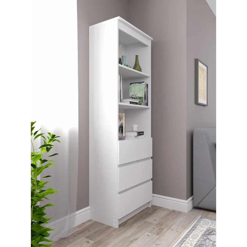 Книжный шкаф Letta,180x35.4x60.4 см,ЛДСП,белый