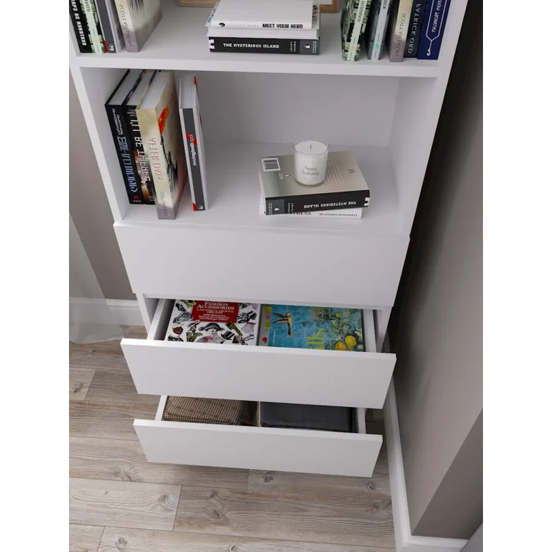 Книжный шкаф Letta,180x35.4x60.4 см,ЛДСП,белый