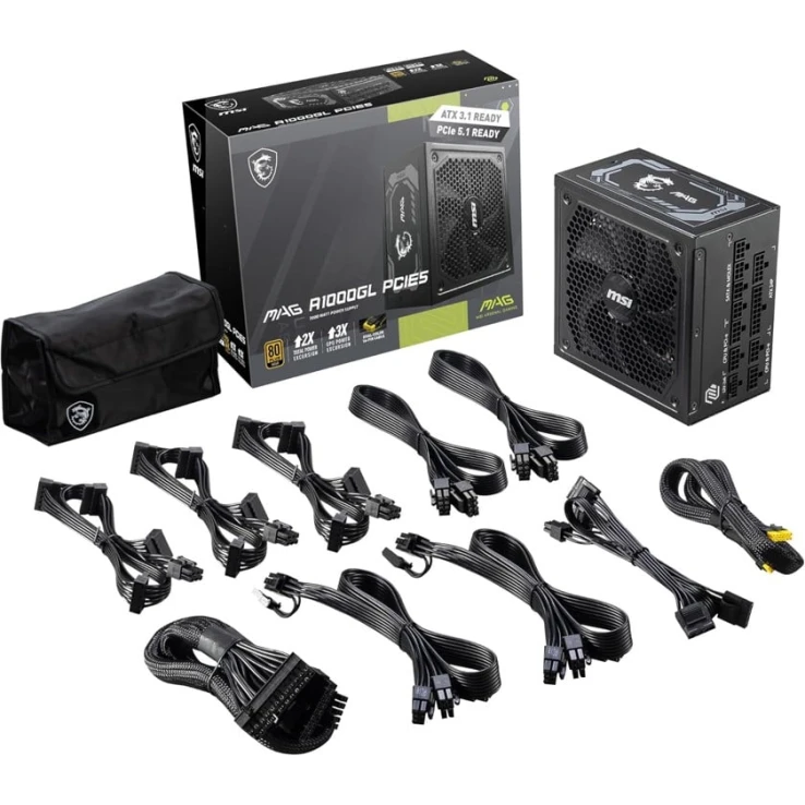 Блок питания MSI MAG A1000GL 1000W Gold (PCIE5)
