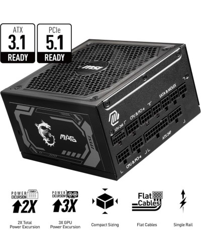 Qida bloku MSI MAG A1000GL 1000W Gold (PCIE5)