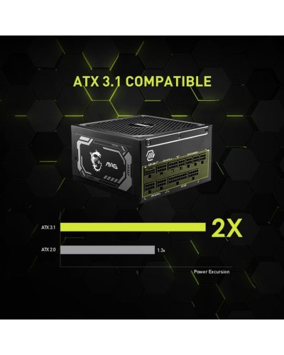 Qida bloku MSI MAG A1000GL 1000W Gold (PCIE5)