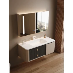 Комплект мебели для ванной Kral 3111, белый/бежевый, 100x55/70 см, 3 предмета