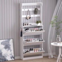Ayaqqabı üçün tumba Art Mebel 30, laminat, ağ, 180х90х45 sm