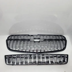 Решетка переднего бампера для автомобиля Chevrolet Cobalt A-128, серебристая/черная