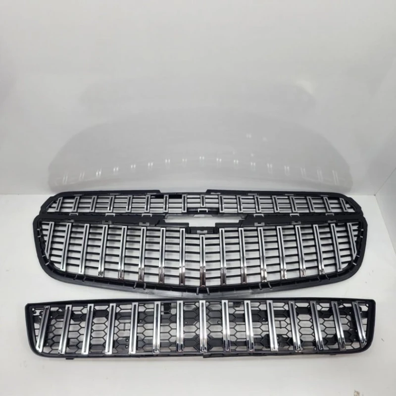 Решетка переднего бампера для автомобиля Chevrolet Cobalt A-128, серебристая/черная