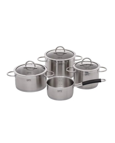Qab dəsti Gipfel Signo 1503, 7 əd, 1500/2000/3000/4000 ml, paslanmayan polad, gümüşü